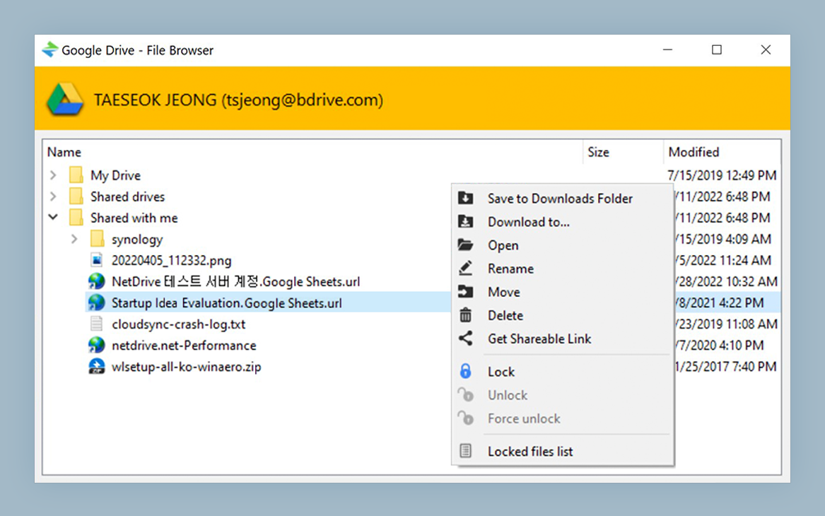 NetDrive file browser showing S3 bucket contents to verify read access without a full mount