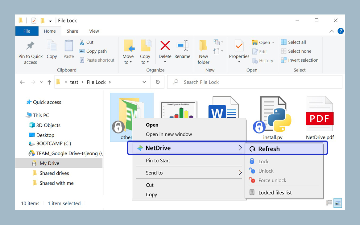 Force folder refresh option in NetDrive to clear stale state after a sleep disconnect